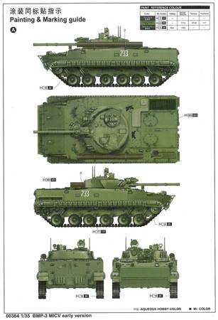 Model plastikowy do sklejenia i pomalowania Trumpeter 00364 BMP-3 MICV early version