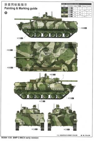 Model plastikowy do sklejenia i pomalowania Trumpeter 00364 BMP-3 MICV early version