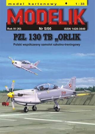 Modelik 5/00 PZL 130 TB "Orlik" model kartonowy do sklejenia