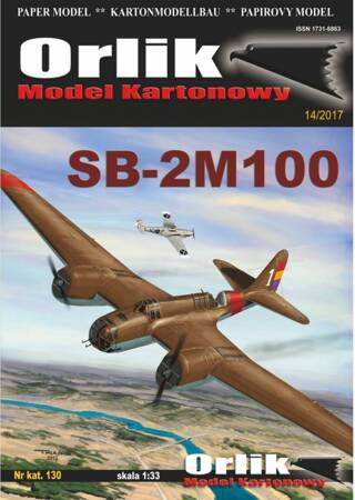 Orlik 130 Samolot bombowy SB-2M100 model kartonowy do sklejenia