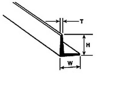 Plastruct 90002 "L" 1,6 X 1,6 X 0,5 X 250 