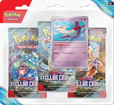 Pokemon TCG Scarlet & Violet 7 - Stellar Crown 3-Pack Blister Latias