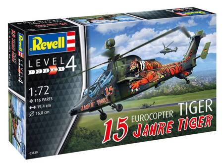 Revell 03839 Eurocopter Tiger 15 Jahre model plastikowy do sklejenia i pomalowania.