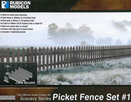 Rubicon Models 283002 Picket Fence Set #1 płot sztachetowy