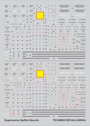 Techmod 48093 Spitfire Mk I-XVI Stencils