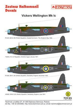 Techmod 72133 Vickers Wellington Mk Ic