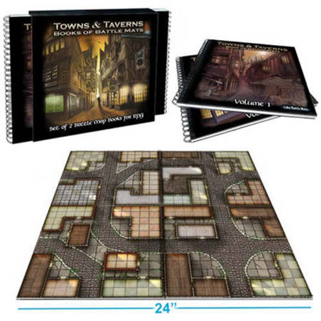 Towns & Taverns Books of Battle Mats RPG - 2 księgi map taktycznych