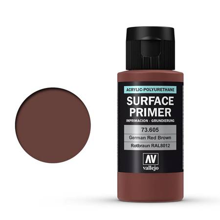 Vallejo 73605 Surface Primer German Red Brown / Rot Braun RAL8012 (60 ml)