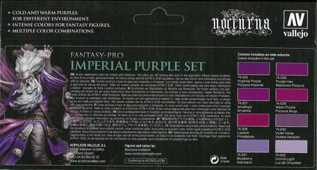 Vallejo 74104 - Fantasy-Pro - Imperial Purple Set