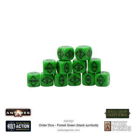 Warlord Order Dice - Forest Green - kości rozkazów