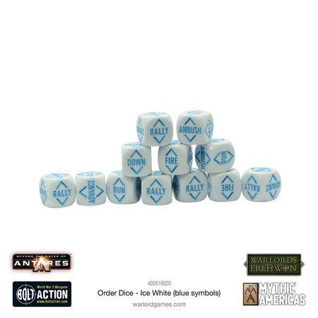 Warlord Order Dice - Ice White - kości rozkazów