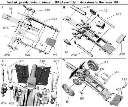 Wrzesień 1939 nr 102 z modelem niemieckiego działa piechoty 15 cm. SiG33 do trakcji mechanicznej