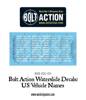 Kalkomania Bolt Action WGB-DEC-031 US Vechicle Names